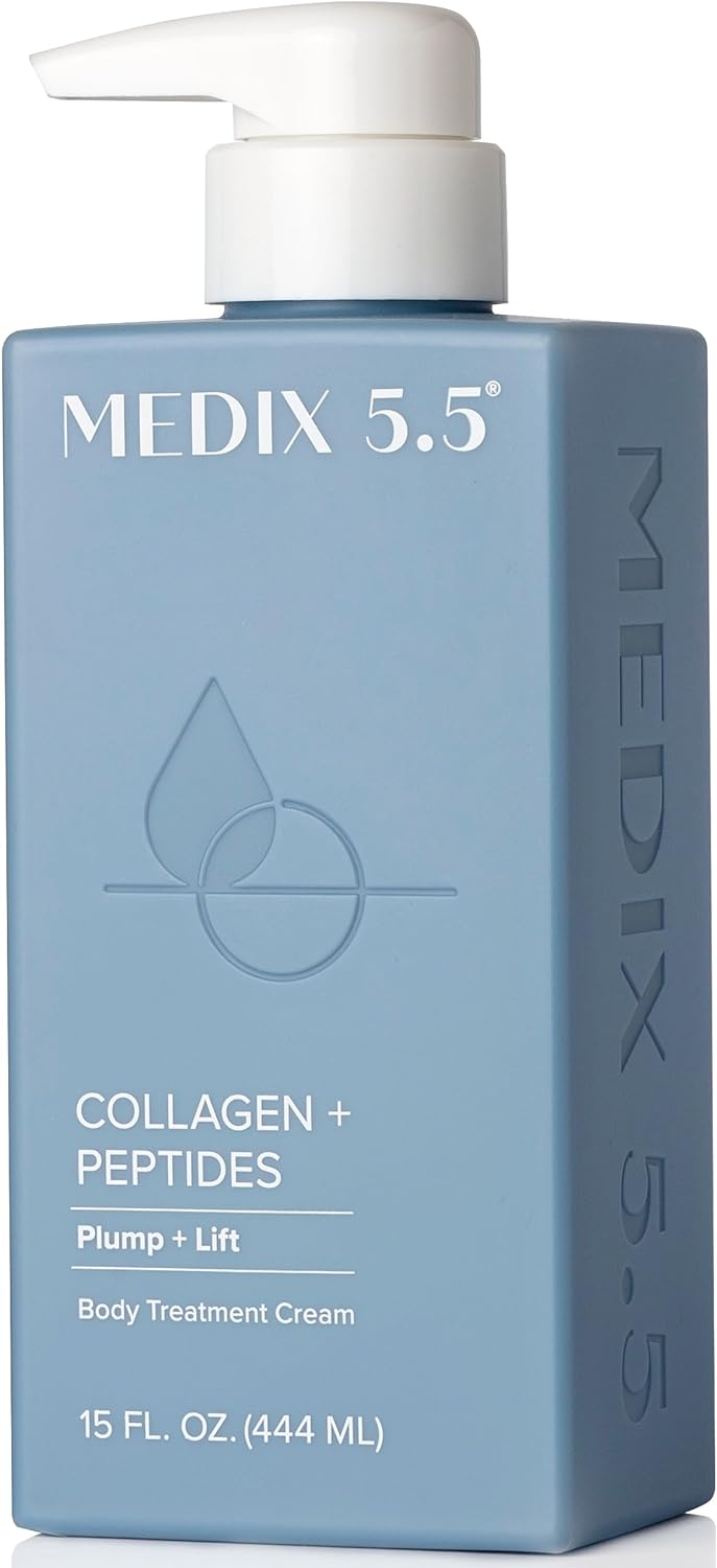 Medix 5.5 Collagen Cream With Caviar. Anti-Ageing Moisturizer. Firms And Tightens For Younger Looking Skin. Anti-Ageing Cream Infused With Peptides, Aloe Vera, And Green Tea. 444mL