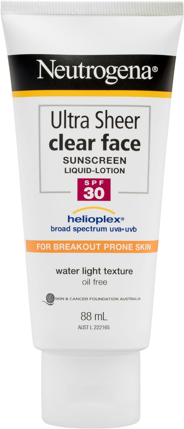 Neutrogena Ultra Sheer Clear Face Sunscreen Liquid-Lotion SPF 30 88ml