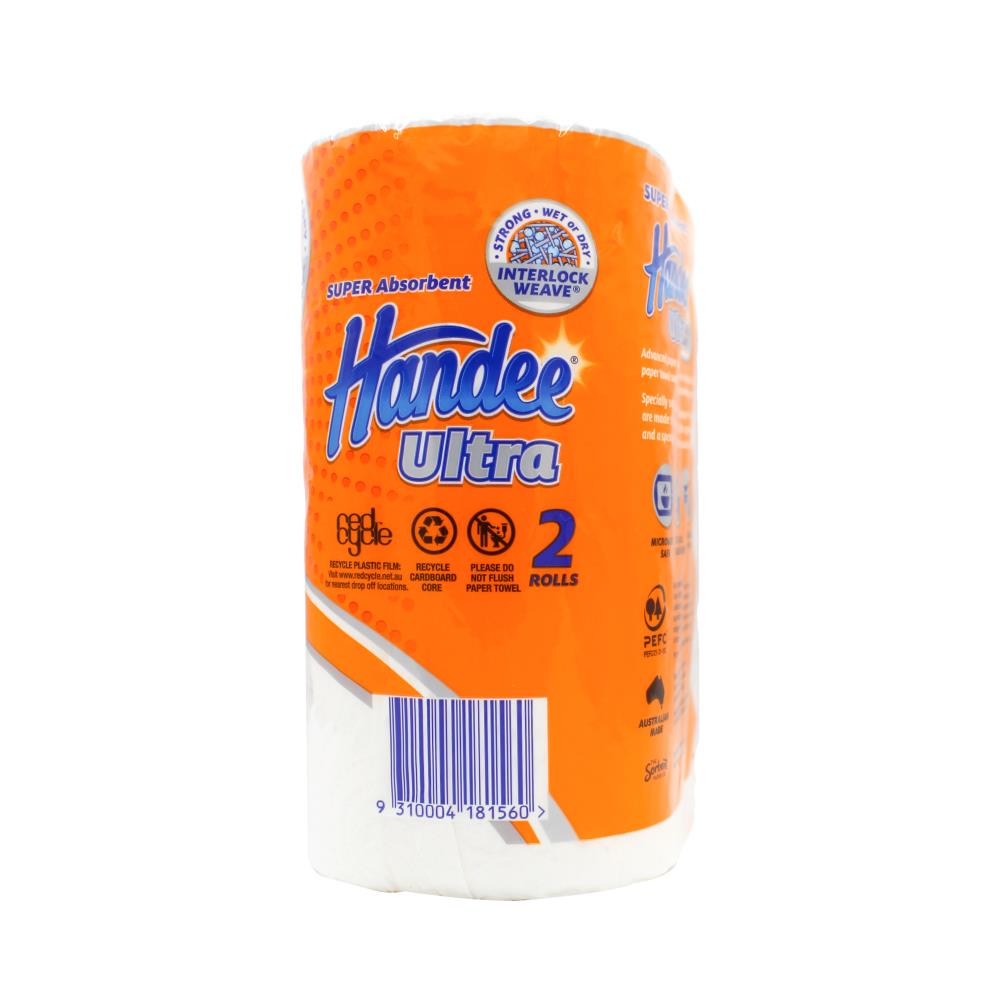 Handee Ultra Kitchen Towel Roll, White (2 Pack x 6)